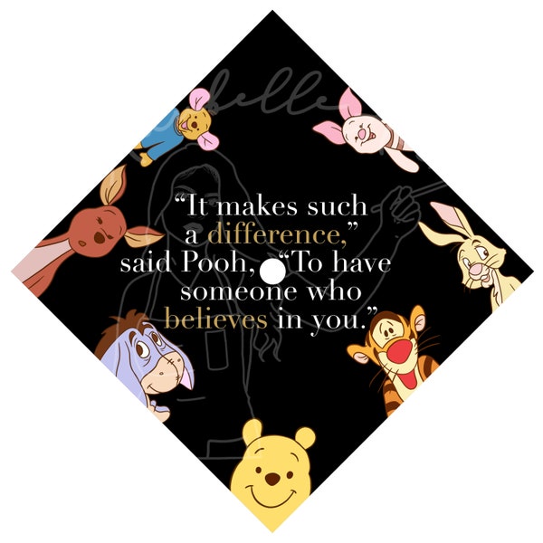 Winnie the Pooh Printed Graduation Topper