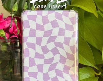 Lavender Wavy Checkerboard Kindle Case Insert (Digital Download)