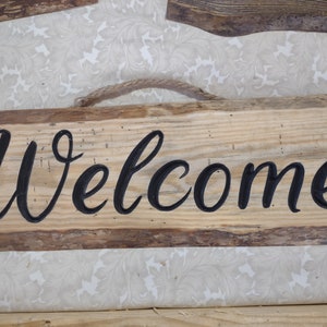 Rustic Welcome CNC Engraved Sign - Etsy