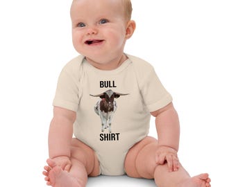 Organic cotton baby bodysuit - Bull Shirt - Onsie
