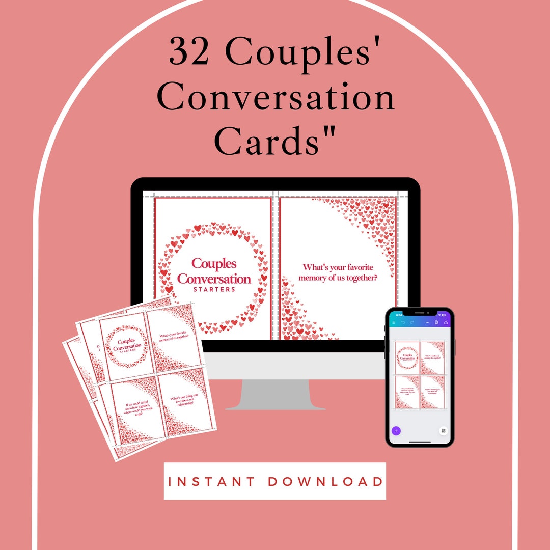 Conversation Starters Printable Cards for Couples Relationship Building ...