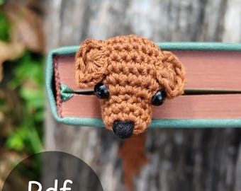 Patrón de crochet para marcapáginas de perro: Cachorro amigurumi fácil (patrón PDF)