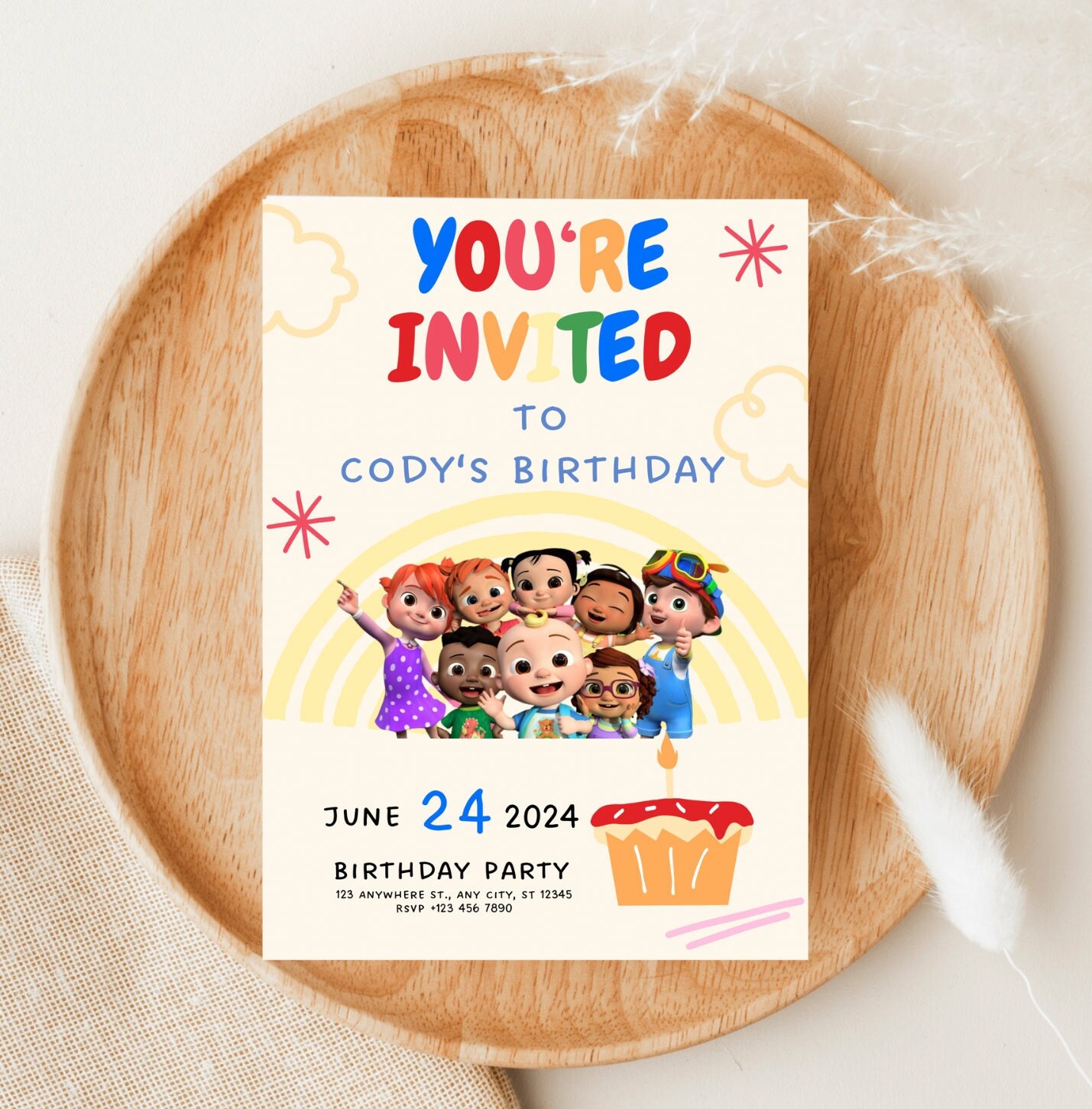 Birthday Party Invitation, Birthday Decorations, Editable