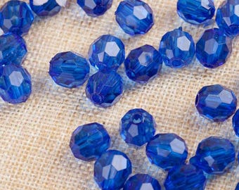 500g/bag Acrylic beads, Crystal beads, Transparent faceted beads, Loose beads, DIY bag-making beads, DIY craft supplies (10mm  BLUE)