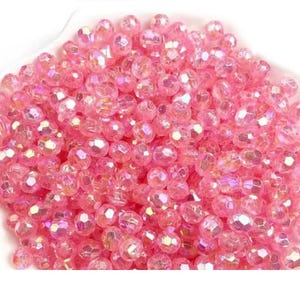 500g/bag wholesale AB acrylic faceted beads for diy bag jewelry loose bead/gumball beads,custom beads  bracelet(10mm, pink)Art &craft supply
