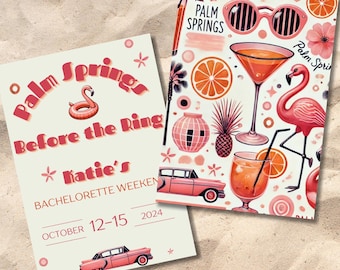 Palm Springs Before the Ring Bachelorette Party Invitation Template | Bachelorette Theme | Palm Springs | Preppy Bachelorette
