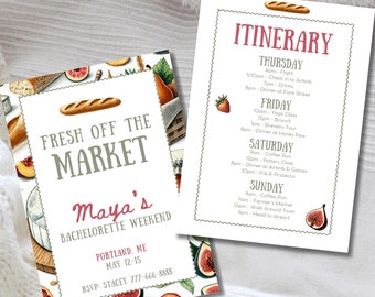 Fresh off the Market Bachelorette Party Invitation Template | Farmer's Market Bachelorette | Bridal Shower Theme