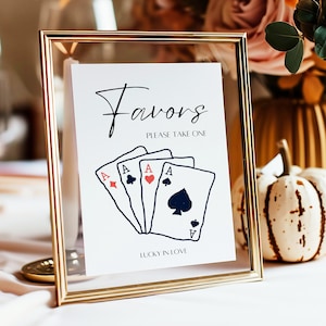 Watercolor Playing Cards Wedding Favors Sign (printable) - Etsy