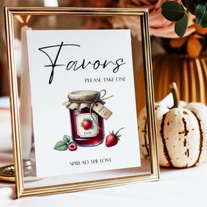 Printable Wedding Favors Sign | Jam Wedding Favor | Please Take A Favor Sign | Wedding Sign | Spread the Love