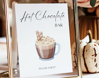 Insegna per bar di cioccolata calda / Matrimonio autunnale, festa di Natale (download immediato)
