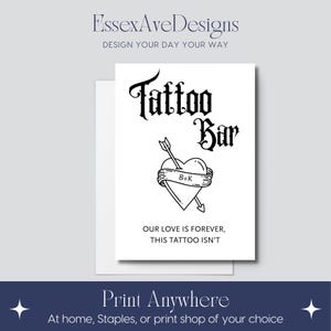 Tillfällig tatueringsstation bröllopsskylt | Tatueringsbar | Redigerbar Canvasmall | Bröllopsgåva | Möhippa bild 4