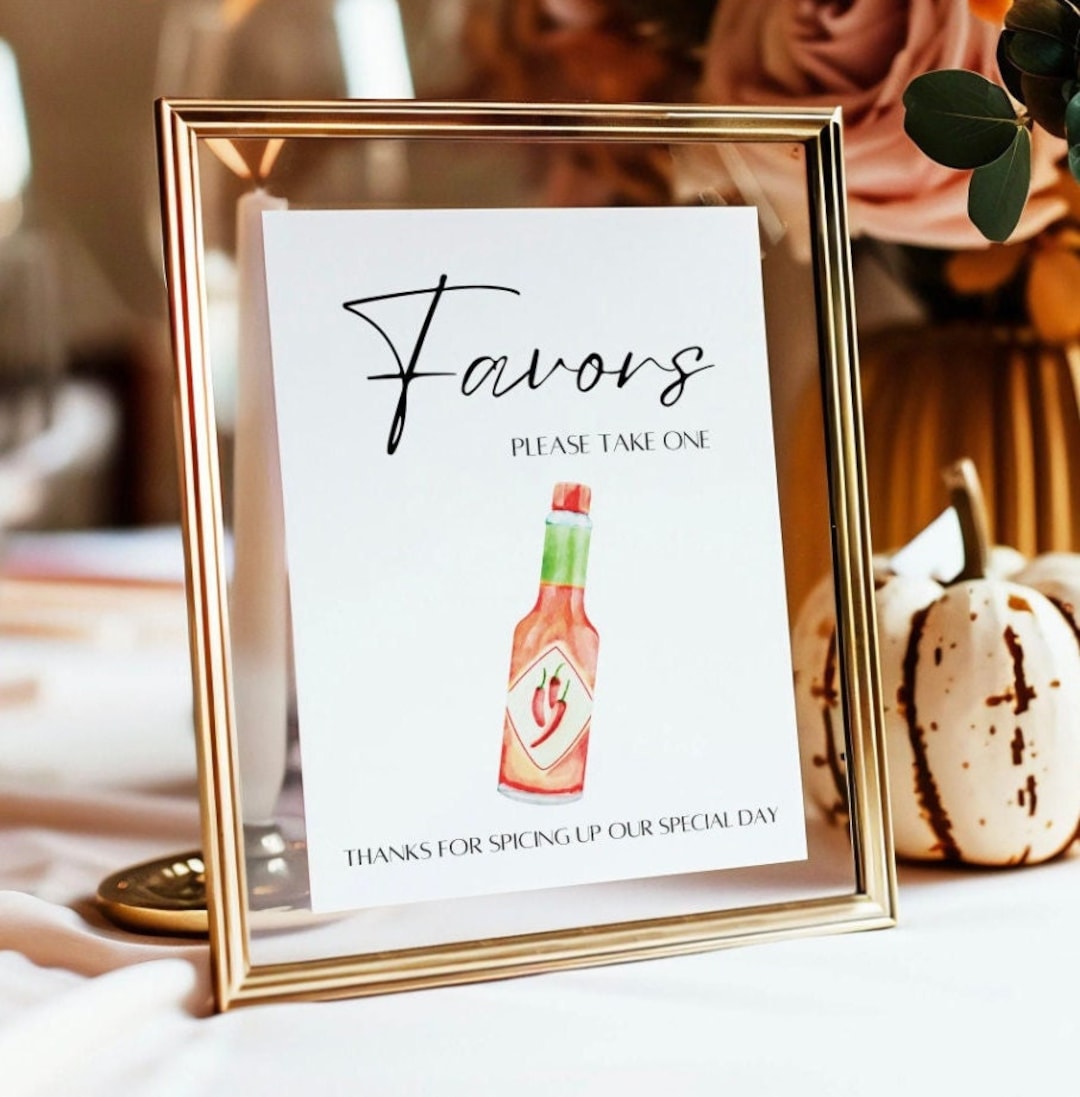 Hot Sauce Favors Sign | Printable Wedding Decor (PDF) - Etsy