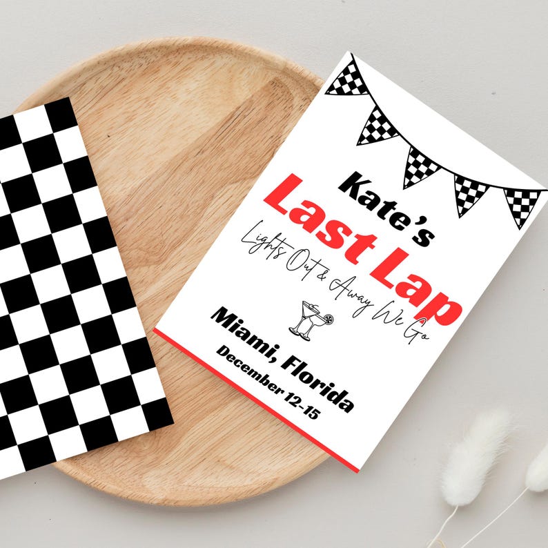 Lap Card Last Lap Bachelorette Party Invitation Template | Racing Theme ...