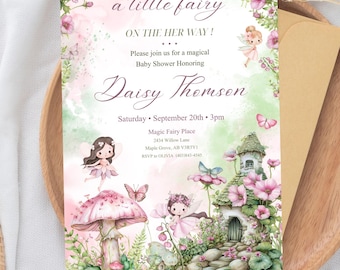 Invitación para Baby Shower de Hadas • Invitación "El Hada Está en Camino" • Invitación para Baby Shower de Hadas • Descarga Digital IS31