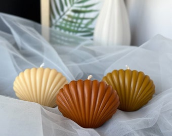 Sea Shell Candles | Baby Shower Party Favours | Set of 4 Candles | Shell Candle Favors | Candle Wedding Favors | Baby Favor