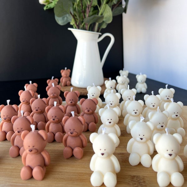Baby Teddy Candle | Set of 4 Candles | Bear Candle Favour | Baby Shower Invitations Favors | Baby Shower Favours | Favors for Guests in Bulk