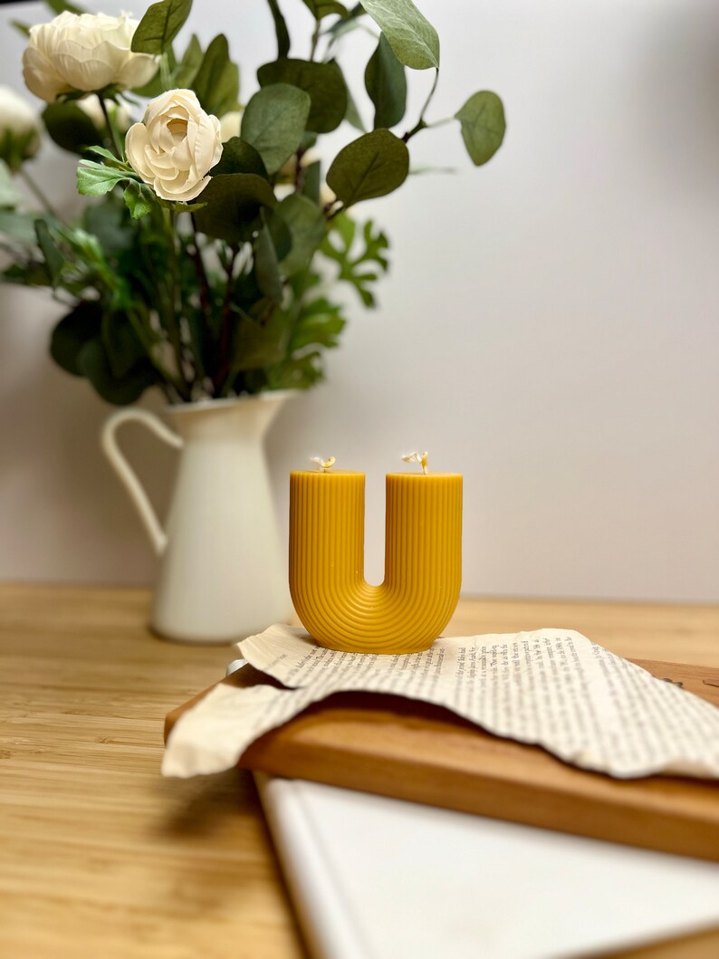 U Shaped Candle Ribbed Candle Aesthetic Candle Decorative Candle Home