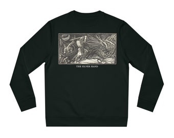 SILVER HAND | Grim vintage sweater | Cozy high quality sweatshirt | Occult handmade for all defiant ones |