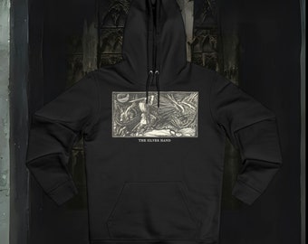 SILVER HAND | Grim alternative hoodie| Cozy high quality hooded sweater| Unique handmade for all defiant ones | Cryptic bold hoody