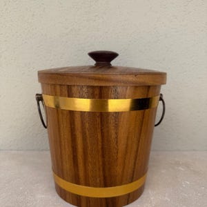 Vintage Dansk Teak Ice Bucket by Jens Quistgaard – Mid Century Modern Danish Barware