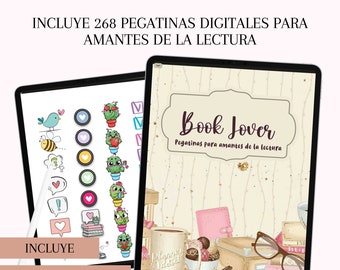 268 Pegatinas de lectura digital, Libro de pegatinas para amantes de la lectura, Pegatinas de Desafío lector, Pegatinas de Genero.