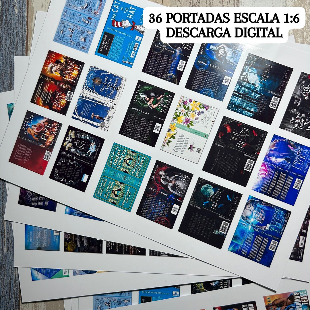 Set of 36 Printable Miniature Book Covers, Cover for TBR 16 Scale - Etsy