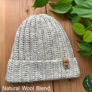 Adult Ribbed Beanie- Natural Blends