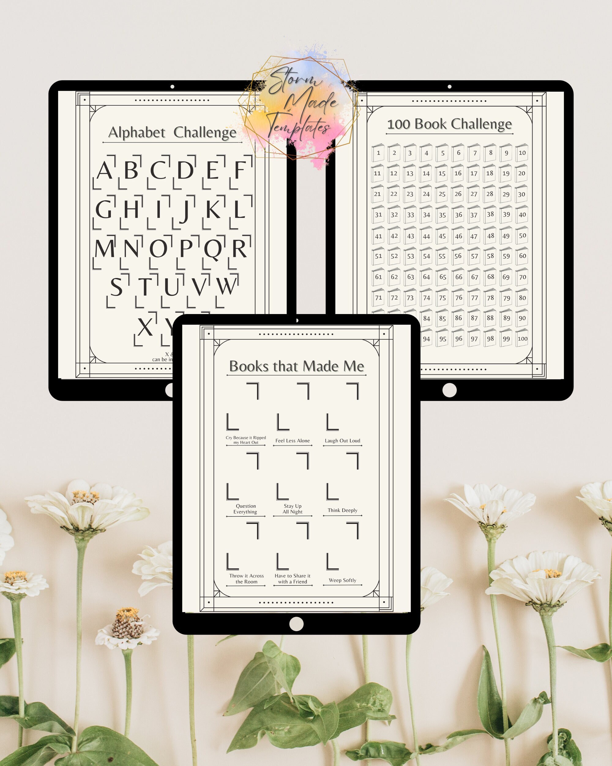 A5 Printable Minimalist Book Journal Challenge Bundle Template ...