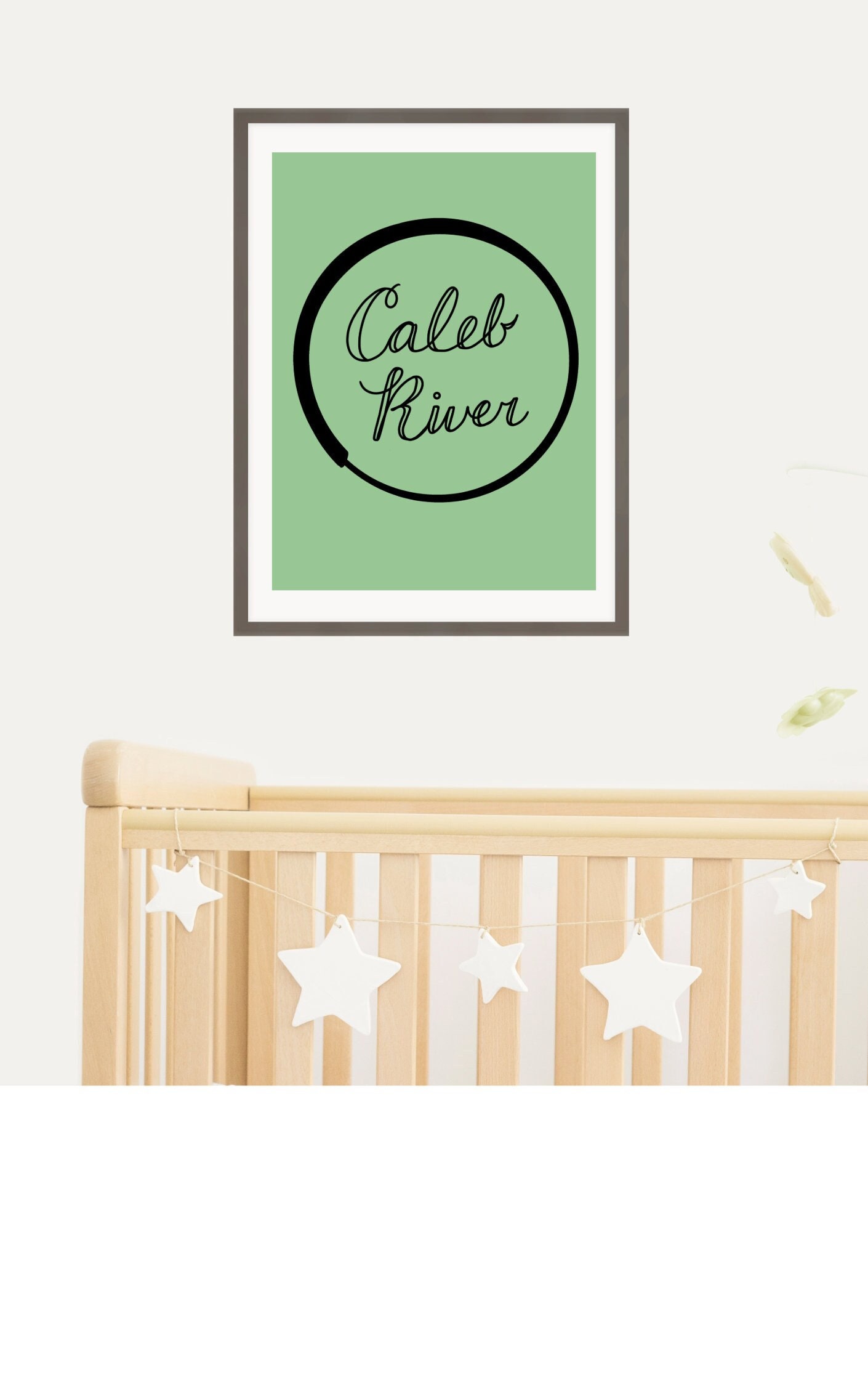 Digital Circle Minimalist Baby Name Wall Art, Nursery Art, Calligraphy