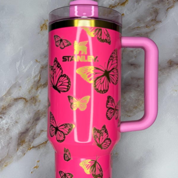 Butterfly Tumbler: Insulated Cup for Nature Lovers