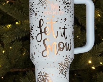 Vaso con diseño de copo de nieve: Taza navideña de invierno personalizada