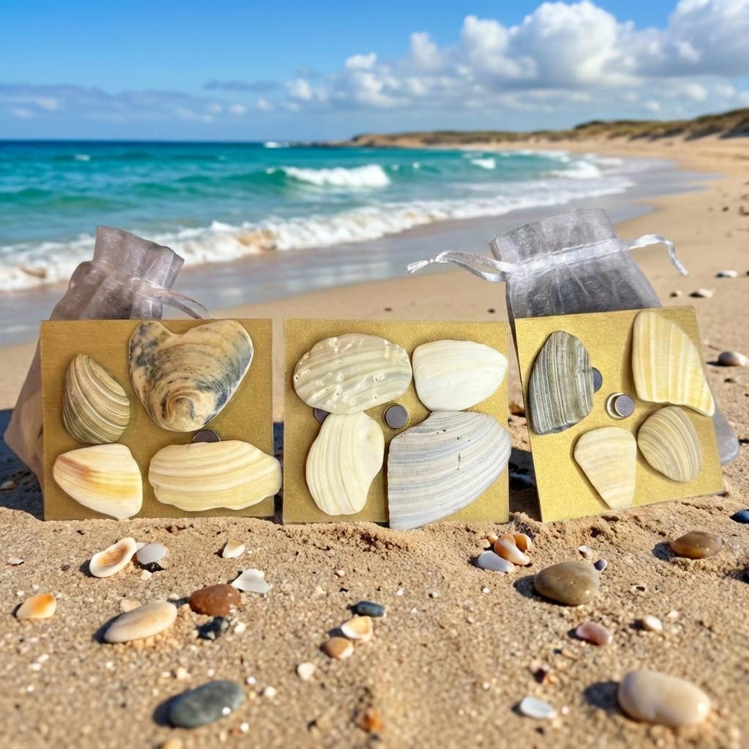 Natural Seashell Fridge Magnets Set – Beach Decor Magnets - Etsy