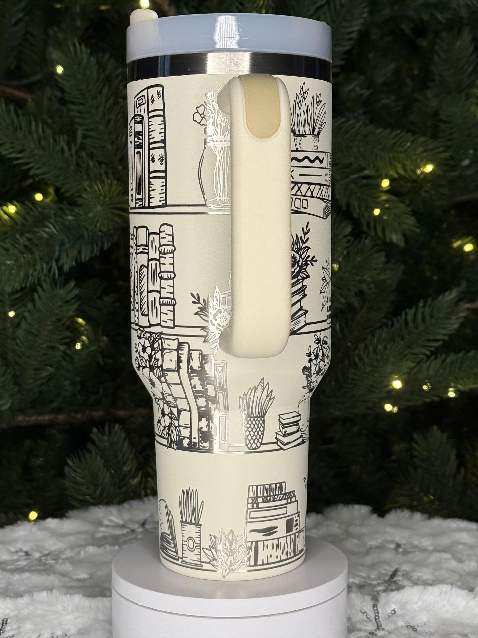 Bookshelf Tumbler: Cozy Library Design for Book Lovers - Etsy