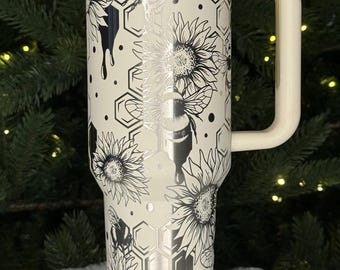 Honeycomb Bee Tumbler: Floral Nature Lover Gift