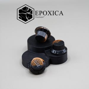 Onyx Tempest – Epoxica Signature Resin Knob Set - Black and Gold Epoxy Resin