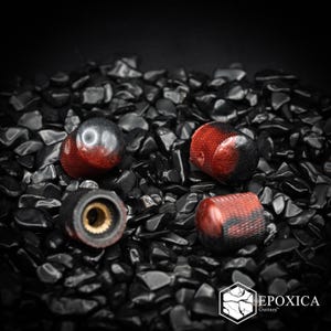 Crimson Eclipse Reborn Custom Gitarrenknöpfe – Schwarzes und weinrotes Epoxidharz