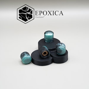 Venom Mist – Perillas de guitarra Epoxica Grip - Resina epoxi con tinta verde manzana y negra