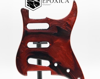 Ruby Flow – Custom Stratocaster Pickguard - Epoxica Signature Series