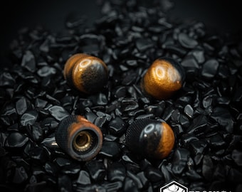 Iron Ember – Epoxica Grip Guitar Knobs - Black and Gold Epoxy Resin