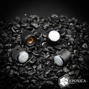 Gitarrenknöpfe aus weißem Perlmutt-Epoxidharz, Epoxica CoreSight Serie