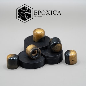 Mayan Obsidian – Gitarrknoppset (kolsvart + mayaguld)