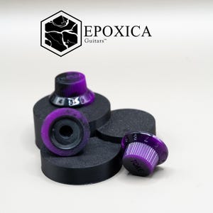 Violet Fade – Jeu de boutons de guitare en époxyde de style Fender