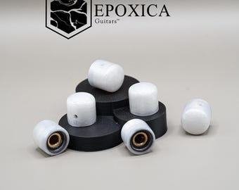 Custom White Pearl-gitaarknoppen: gemaakt van hars