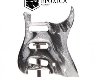 White Pearl Eclipse Epoxy Resin Stratocaster Pickguard - Epoxica Signature Series