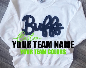 Custom Chenille Yarn Team Sweatshirt: Embroidered Oversized Crewneck