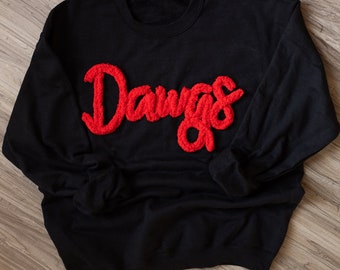 Bulldogs Chenille Embroidered Pullover: Oversized Team Sweatshirt