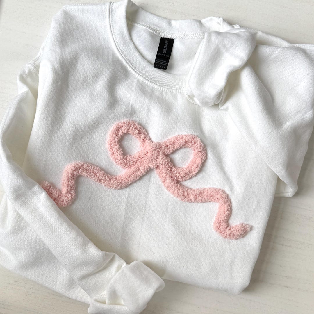 Pearl Embellished Bow Sweatshirt - Stylish Comfort