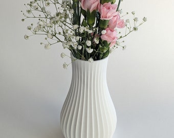 White Vase, for Flowers, Geometric Design Home Decor, Blue Color Option