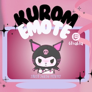 Kurom Kitty Twitch Emote | Emoji For Streamer&#39;s Chats | Gamer | Twitch | Cute