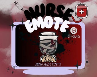 Silent Nurse Twitch Emote | Emoji For Streamer&#39;s Chats | Gamer | Twitch | Cute | Horror